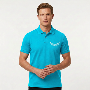 Polo en coton marron pour homme, manches courtes, logo brodé, style décontracté, respirant, design tricoté sur le devant - Product Image 4
