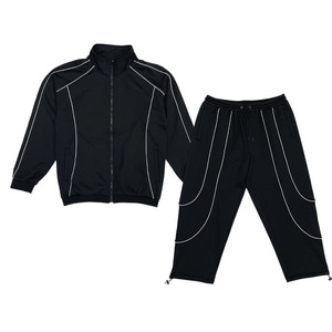 Conjunto Deportivo Informal Premium de Color Sólido Tela de Poliéster/Algodón Ligera, Transpirable y Ecológica, Ajuste Cómodo para Gimnasio y Descanso - Product Image 1