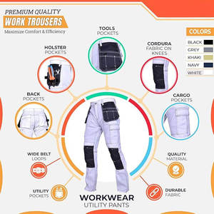 RICSA INTERNATIONAL Men's High Visibility Reflective Safety <b>Cargo</b> <b>Work</b> <b>Pants</b> CE Certified Polyester Orange Black Panels Silver - Product Image 6