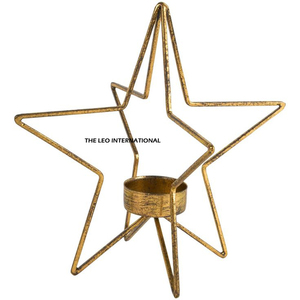 ที่ใส่เทียนทีไลท์สีเงินทำด้วยมืออุปกรณ์ตกแต่งคริสต์มาสทำจากโลหะดีไซน์รูปดาวชั้นนำ - Product Image 3