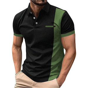 Men's Fashion Color Block <b>Polo</b> <b>Shirt</b> Short Sleeve Breathable Quick Dry Workwear Apparel - Product Image 1