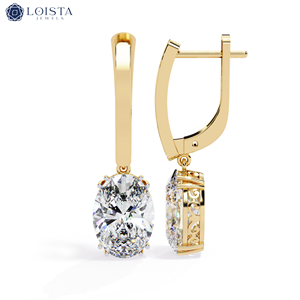 Pendientes redondos de 18k con diamantes cultivados en laboratorio, certificados por IGI, personalizables, tipo huggie, color DE, VVS-VS. - Product Image 4