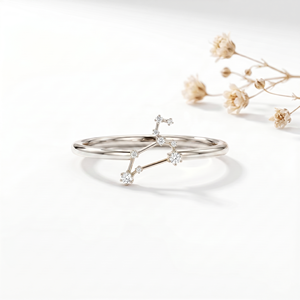 Bague en Diamant Signe Zodiaque Lion, Bijou en Or, Puissance Royale, Énergie du Feu, Pièce Tendance, Cadeau de Luxe, Nouvelle Tendance 2026, Meilleure Vente - Product Image 1