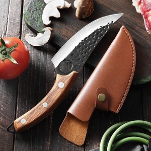 Custom Handmade Eco-Friendly Dishwasher <b>Safe</b> Ambidextrous Modern Carbon Steel 2.0mm Thick Boning <b>Knife</b> 6-7.9in Wood Handle - Product Image 5