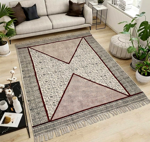 NYKO MART OCT-421 Soft Cotton Handmade Bohemian Style Non-Slip Eco-Friendly Washable Area <b>Rug</b> for Kids Teen Rooms Living Rooms - Product Image 1