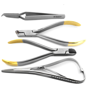 Kit d'instruments orthodontiques dentaires MEDSPO : Coupe-fils, Pinces Mathieu, Pinces inversées, Argent, Manuel, Certifié CE - Product Image 1
