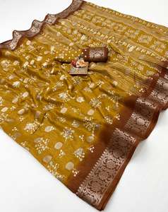 Lanzamiento de Hermosos Sarees de Seda Dola Butti Pura con Impresiones Lehariya Increíbles, Borde de Tejido Jacquard Fino con Blusa - Product Image 4