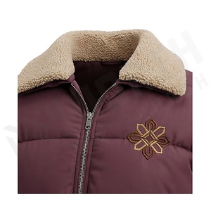 Hooded Quilted Waterproof <b>Bubble</b> Jacket Black Full Sleeve Winter Windproof Cotton Shell Knitted Fabric Polyester Filling Stand - Product Image 4