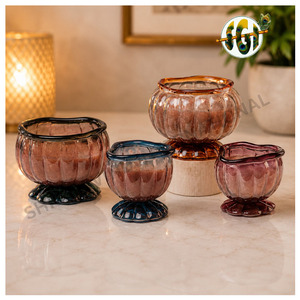 Porte-bougie carré en verre fait main résistant à la chaleur, support portable pour bougies votives et chauffe-plat pour la décoration intérieure - Product Image 1