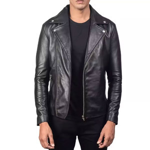 เสื้อแจ็คเก็ตหนัง PU ทรงสลิมฟิตสำหรับผู้ชาย ยี่ห้อ Econex Sports ป้องกันลม สไตล์ลำลอง แต่งหมุด ปกคอพับ ปิดด้วยซิป สีพื้น ทรงปกติ - Product Image 2