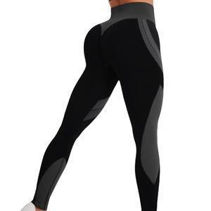 Leggings de Yoga para Mujer, Spandex/Nailon, Antibacterianos, Sin Costuras, Estilo Vintage, Transpirables, Tejidos, Ropa de Gimnasio, Logotipo Personalizado, Cintura Media - Product Image 3