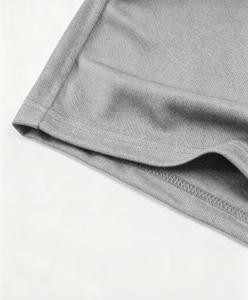 Custom Logo Men's Grey Short Sleeve Knitted for Shirt Breathable Quick Dry Casual Regular Fit Front <b>Print</b> Design 100% Cotton - Product Image 6