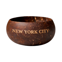 Bol en Coque de Noix de Coco Polie Fait Main Écologique de Haute Qualité, Décoration Artistique Gravée, Compatible Congélateur, Style Américain, Cadeau Unique 4ème