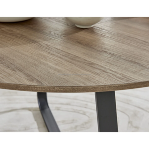 Ensemble de table à manger ronde en bois moderne et minimaliste Ardena Furniture pour ferme, villa, maison, hôtel et appartement, design non pliable - Product Image 4