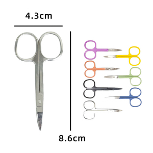 Sharp Stainless Steel Manicure Scissors Straight Blade <b>Cuticle</b> <b>Trimmer</b> 8.6cm Round Handle Durable Plastic Grip Precision Nail - Product Image 1