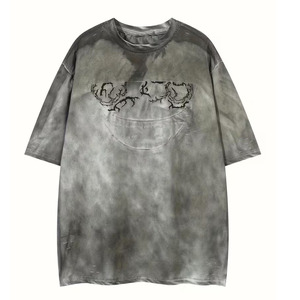 Custom Vintage <b>t</b> Shirt Patchwork <b>T</b>-shirt <b>T</b> shirt Screen Print Personalized Oversized <b>T</b>-shirt acid wash - Product Image 1