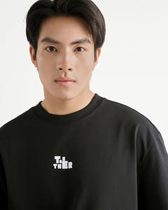 เสื้อยืดแขนสั้นผู้ชาย ผ้าฝ้ายถัก 100% สีพื้น ทรงหลวม สไตล์เวียดนาม เป็นมิตรกับสิ่งแวดล้อม - Product Image 6