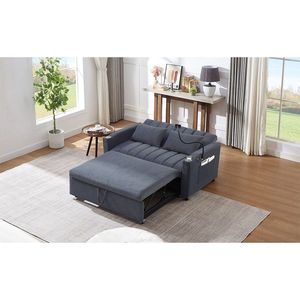 Divano Letto Convertibile da 142 cm con Tre Porte USB, Due Tasche Laterali e Due Supporti Girevoli a 360 Gradi per Telefono - Product Image 5