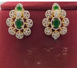 Ensemble collier pendentif en laiton plaqué or avec zircon et boucles d'oreilles à maillons, tendance et élégant, pour femme, idéal pour les occasions de mariage - Product Image 2
