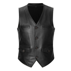 Chaleco de Cuero Personalizable en Color y Diseño con Servicio OEM, Chaleco de Cuero de Invierno para Hombre al por Mayor con Impresión de Logotipo Personalizado - Product Image 2