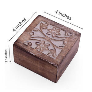 Coffret à bijoux en bois rustique à bas prix pour petits accessoires, montres, pièces de monnaie et bibelots, avec un design traditionnel fait main - Product Image 3