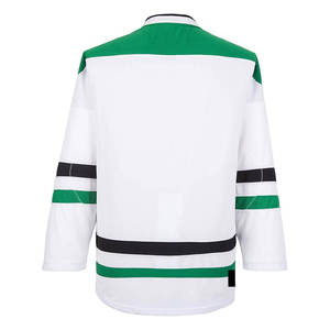 Heavyweight Knit Practice Wear Supplier White <b>Striped</b> Ice Hockey Jersey Blank Cut Sew Apparel Factory Custom - Product Image 3