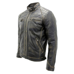 Chaqueta Bomber de Cuero Vacuno Marrón para Hombre, Ecológica, con Cuello Camisero, Cierre de Cremallera, Corte Ajustado, Largo Regular, para Invierno - Product Image 6