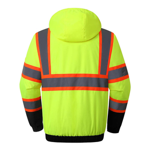 Men's Lightweight Breathable <b>SoftShell</b> Reflective <b>Hi</b> <b>Vis</b> ANSI Class 2 Workplace Safety <b>Jacket</b> Waterproof Cotton Safety <b>Jacket</b> - Product Image 3