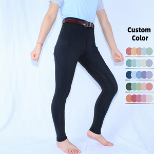 Pantalones de equitación al por mayor, ropa ecuestre elástica en cuatro direcciones, leggings de silicona antipilling para montar al aire libre - Product Image 3