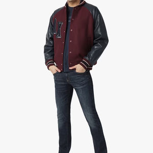Custom Men Premium Wool Body Leather Sleeve Varsity <b>Jacket</b> Wholesale High Quality Chenille Patch Embroidered <b>Letterman</b> <b>Jackets</b> - Product Image 6