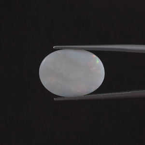 Opale naturelle blanche certifiée IGI, pierre précieuse en vrac, 4 carats, taille ovale 18x13 MM, traitée par cirage/lustrage léger, bijoux fins - Product Image 3