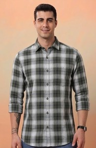 Camisa Casual de Franela de Algodón a Cuadros Gris y Negro para Hombre, de Doble Botonadura, Manga Larga, Cuello Clásico, Transpirable, Estilo Veraniego - Product Image 2