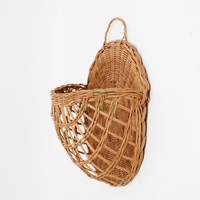 Panier suspendu en rotin semi-circulaire, panier mural en osier pour le rangement des fruits et légumes, paniers suspendus pour fleurs sur le mur