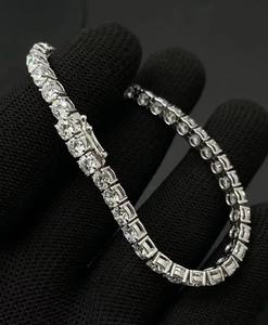 Pulsera de tenis con diamantes de laboratorio y cadena cubana de acero inoxidable de primera calidad, pulsera de moda para mujer - Product Image 3