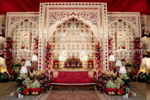 Magnifique Décoration de Mariage : Scène Miroir, Mandap, Chuppah, Panneau Miroir Élégant, Léger et Détachable, Toile de Fond de Scène pour Mariage, Export - Product Image 2