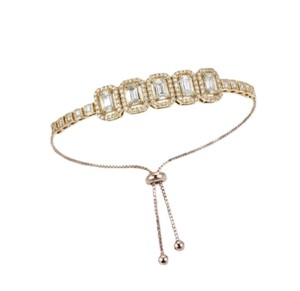 Fine DEF Color VS VVS Clarity IGI Certified Baguette & Round Lab Grown Diamond Bracelet 10K 14K 18K <b>Solid</b> <b>Gold</b> Wedding Bracelet - Product Image 2