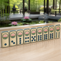 Jeu de tuiles de mahjong en résine époxy cristalline personnalisées, faites à la main, non toxiques, durables, écologiques, résistantes à l'eau, portables, pliables, 4/8