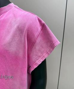 เสื้อยืดแขนสั้นผู้ชายใหม่ ผ้าฝ้ายออร์แกนิค 100% 240 GSM เป็นมิตรกับสิ่งแวดล้อม พิมพ์ลาย DTG ประดับเพชร โลโก้ด้านหน้า ทรงปกติ - Product Image 3