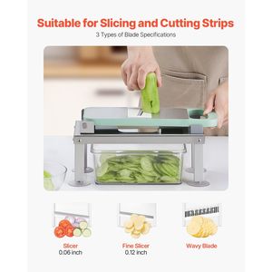Affettatrice per verdure e mandolina All-in-1 con taglierina per alimenti vegetariani a 9 lame - Product Image 6
