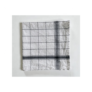 Premium orgánico 100% algodón GOTS aprobado negro cheques bordados 520GSM alta absorción secado rápido Toalla de cocina Superior - Product Image 1