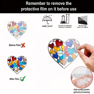 CIFbuy Atrapasoles de Cristal con Corazón Bohemio, Decoración Colorida de Acrílico para Ventanas y Paredes, para Jardín, Hogar, Días Festivos, TikTok, para Temu - Product Image 2