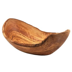 Handcrafted Olive <b>Wood</b> Curved Bowl Wholesale | Artisan Fruit Bowl India - Product Image 1
