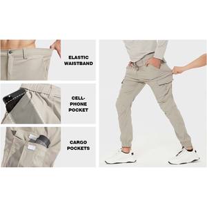 Pantalon cargo décontracté pour homme OEM, coupe slim, taille élastique avec cordon de serrage, pantalon décontracté extensible avec taille élastique et cordon de serrage, léger - Product Image 6