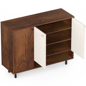 Hot Selling Prorage Engineered Wood Dual Tone 3 <b>Doors</b> Shoe Rack Cabinet Slipper Footwear <b>Stand</b> Organizer - Product Image 4