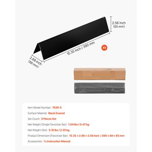 Barre Aromatizzanti da 15 Pollici per Griglie Weber Spirit I II Serie 300, Ricambio per Griglie Spirit E-310 II S-310, Accessori BBQ - Product Image 2