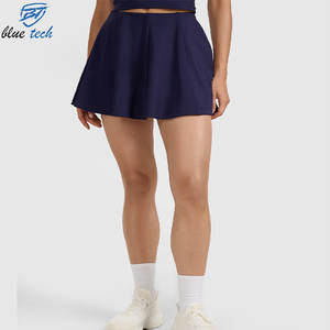 Ensemble de tennis personnalisé pour femmes grandes tailles : haut court sans manches à séchage rapide et jupe-short plissée, tenue de sport respirante pour la gym et le fitness - Product Image 5