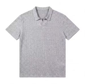 Polo de Manga Corta Tejido para Hombre, Color Sólido Informal, Transpirable, 100% Algodón, Corte Regular - Product Image 3