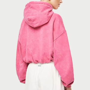 High Quality Women's Winter Knitted Long Sleeve Hooded Streetwear Custom Design Cotton Breathable Front Logo Wholesale Price - Product Image 6