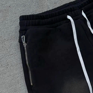Pantalones Deportivos Personalizados de Felpa Francesa 100% Algodón, con Cordón en la Cintura, Lavado Ácido, Efecto Desteñido por el Sol - Product Image 4