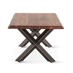 Table basse en bois avec base en métal, table basse moderne en bois avec base en métal, style industriel, meubles de salon, vente en gros - Product Image 4